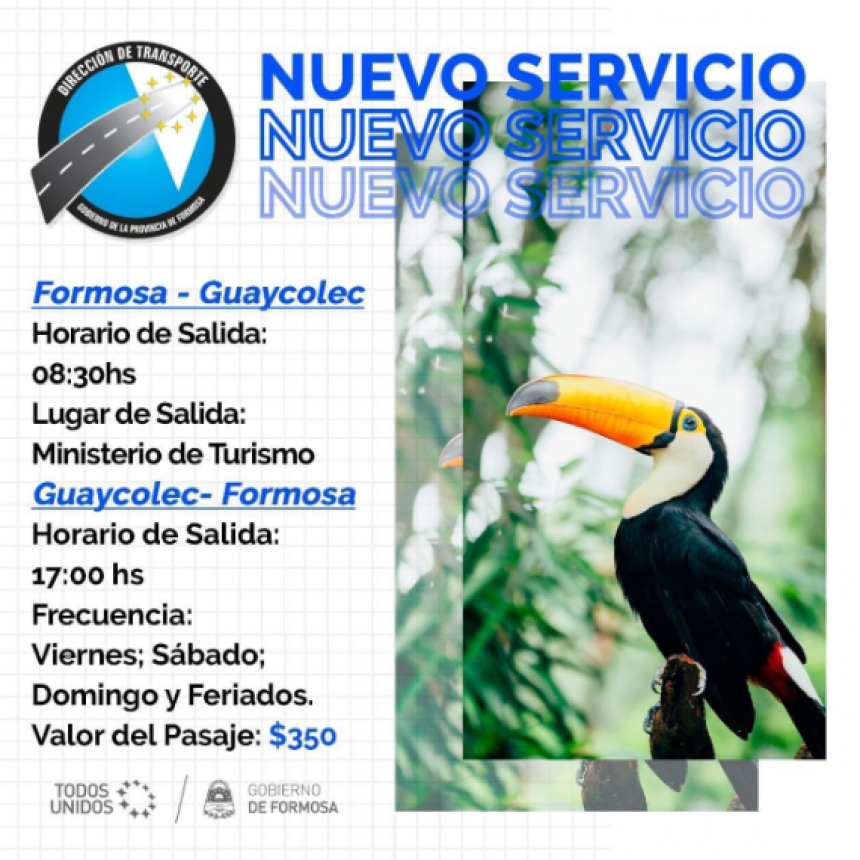 A partir de este viernes se contará con un servicio de transporte público hasta Guaycolec