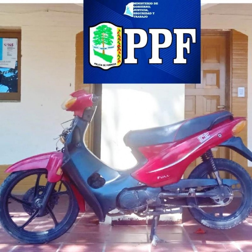 En dos intervenciones, la Policía recuperó una moto y un tanque