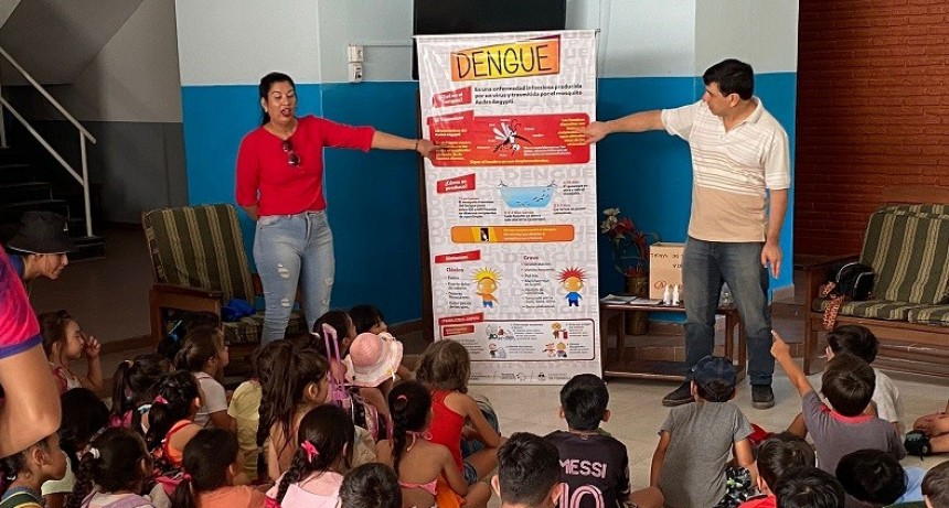 Niñas y niños aprenden sobre prevención del dengue en la Colonia de Vacaciones del Gobierno de la Provincia