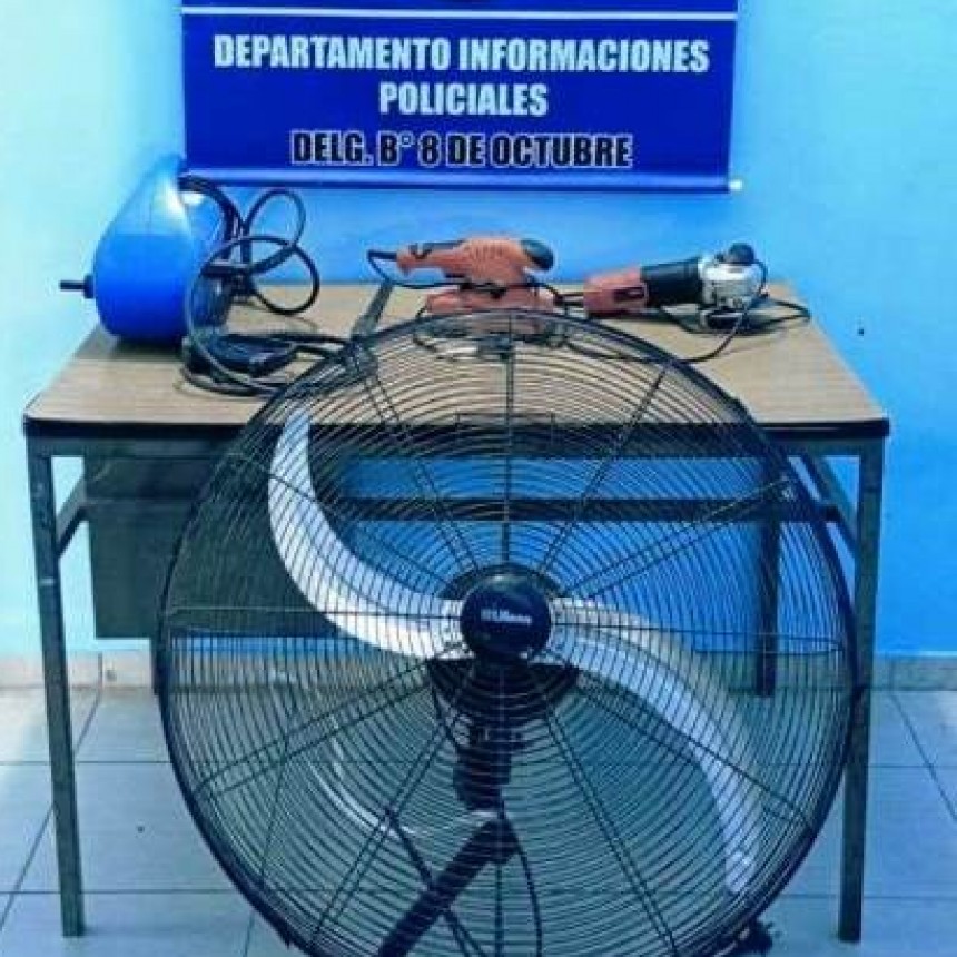 Durante operativos, la Policía detuvo a dos personas y secuestró bienes robados