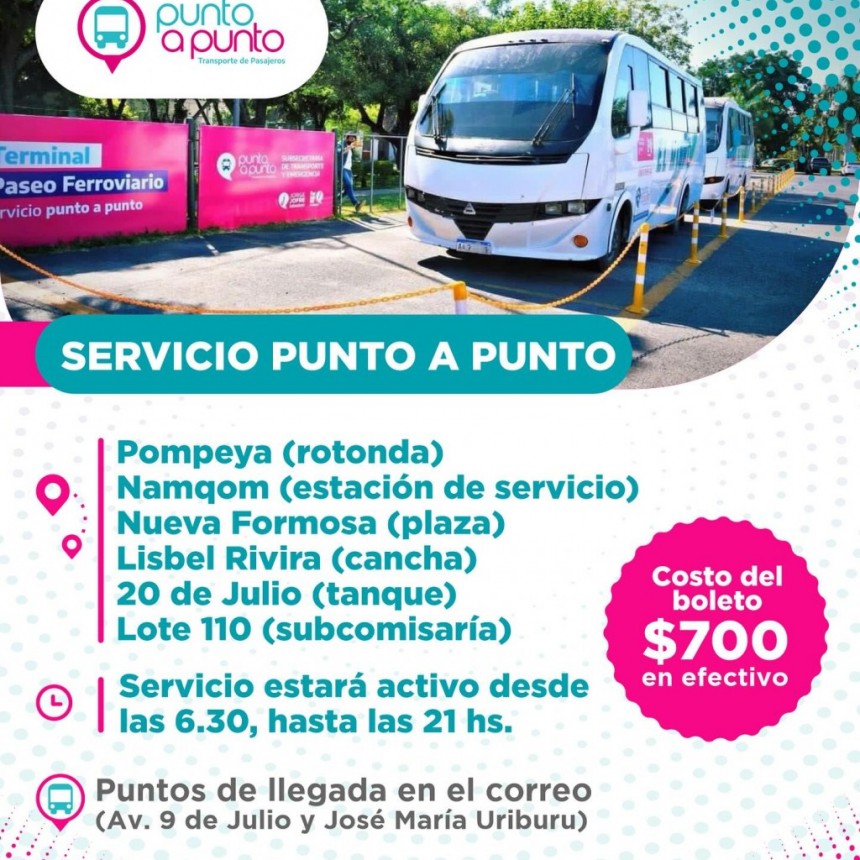 ¡Comenzaron a operar líneas del servicio 𝐏𝐔𝐍𝐓𝐎 𝐀 𝐏𝐔𝐍𝐓𝐎!