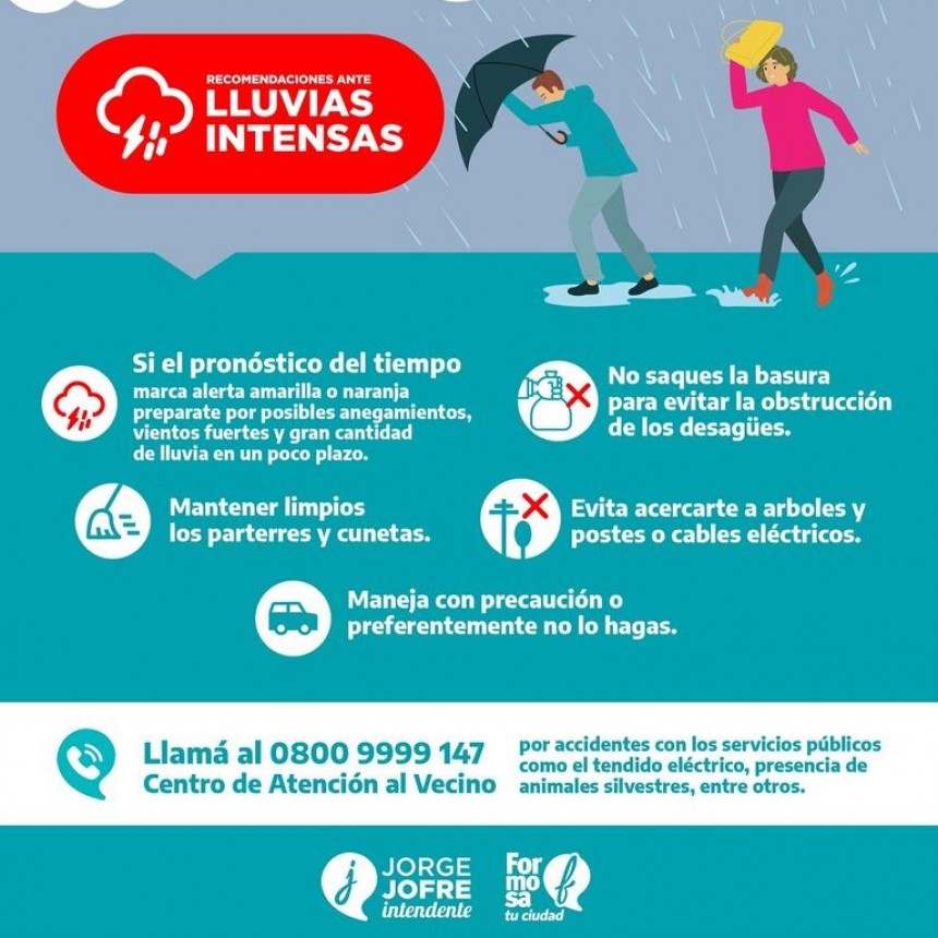 ATENCIÓN VECINOS Y VECINAS 📢👆☔️ Frente al pronóstico de intensas #lluvias, les dejamos las 𝐬𝐢𝐠𝐮𝐢𝐞𝐧𝐭𝐞𝐬 𝐫𝐞𝐜𝐨𝐦𝐞𝐧𝐝𝐚𝐜𝐢𝐨𝐧𝐞𝐬