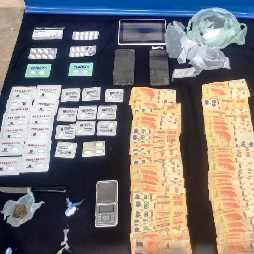 La Policía secuestró pastillas, marihuana, cocaína y detuvo a un hombre