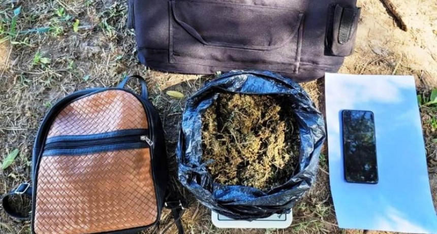 Una mujer fue detenida con más de 600 gramos de marihuana durante un control