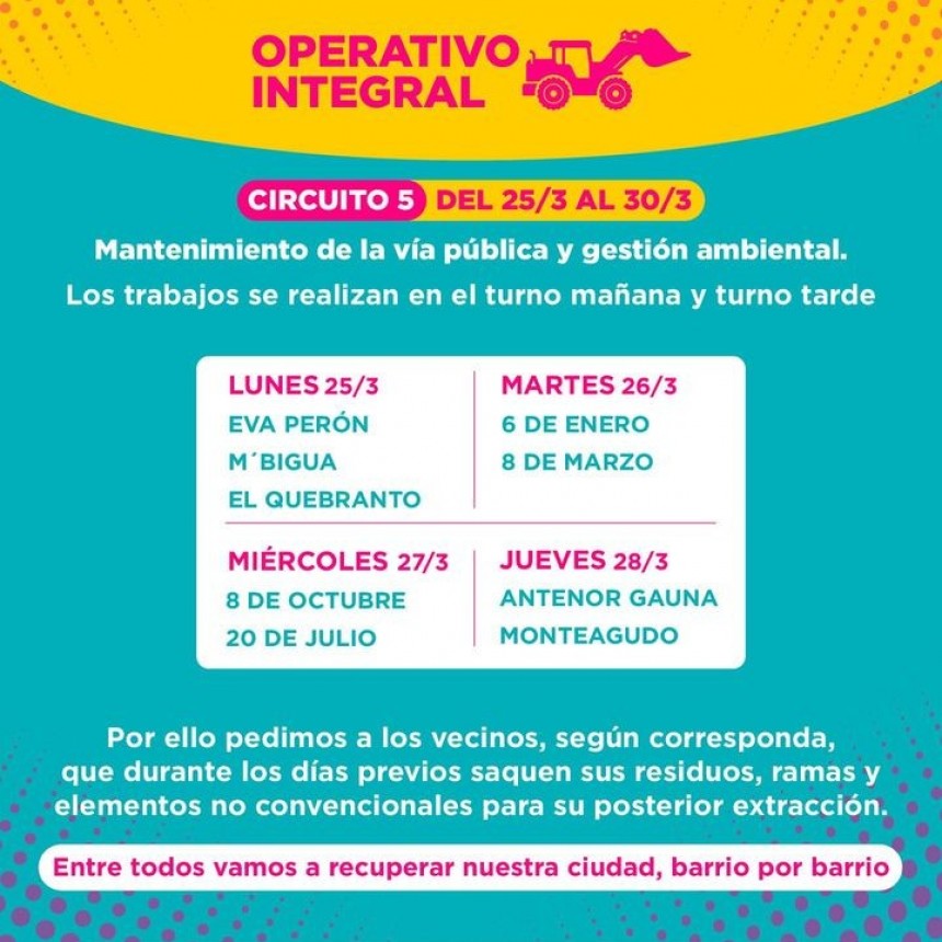 CRONOGRAMA #OperativosIntegrales | Circuito Cinco