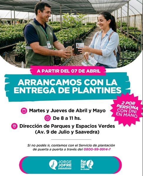 A PARTIR DEL MARTES 7 DE ABRIL PODES RETIRAR 2 PLANTINES
