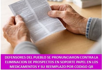 Defensores rechazan eliminaci&oacute;n de prospectos en soporte papel y su reemplazo por c&oacute;digo QR