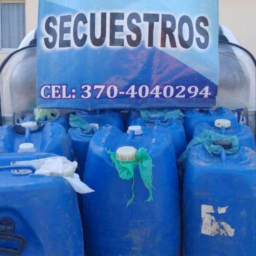 Más de 300 litros de combustible fueron secuestrados por la Policía