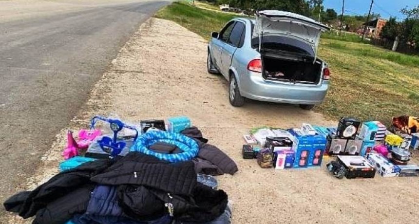 Una pareja fue demorada en un control policial con mercaderías sin aval aduanero