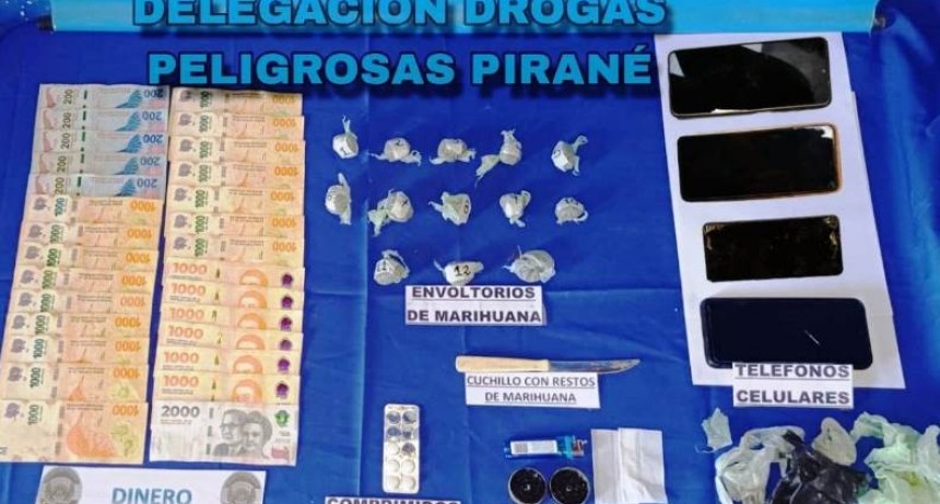 Pirané: La Policía detuvo a tres hombres y desarticuló un presunto centro de distribución de drogas