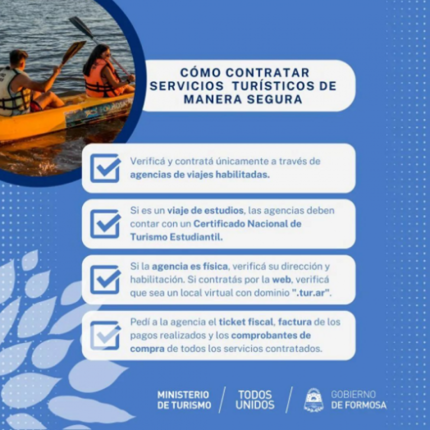 Desde el Ministerio de Turismo dieron recomendaciones para contratar servicios de manera segura