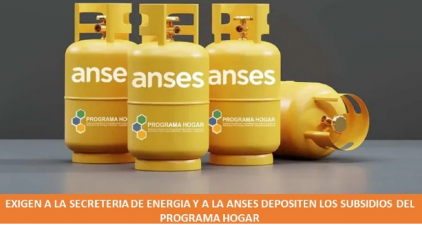 Exigen a la Secretaría de Energía y a la ANSES depositen los subsidios del programa Hogar