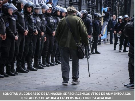Solicitan al Congreso de la Nación se rechacen los vetos de aumento a los jubilado y de ayuda a las personas con discapacidad