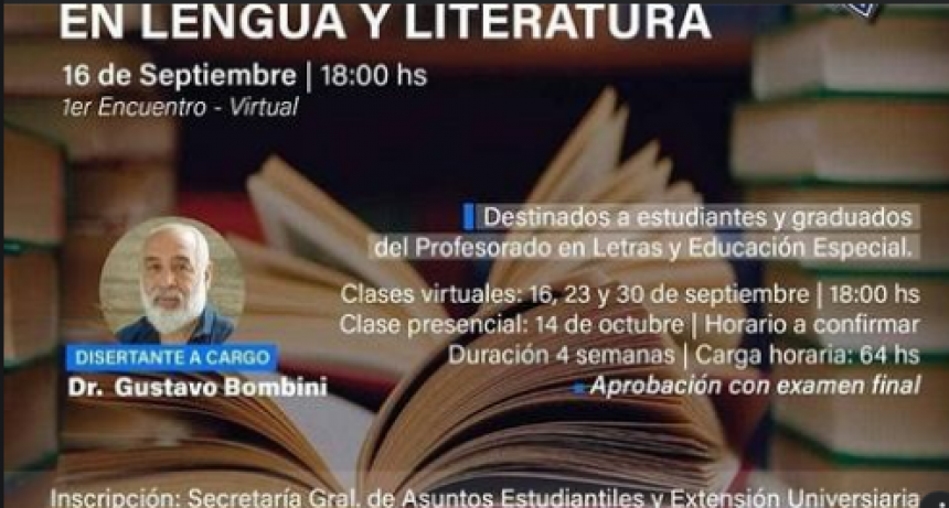 Realizarán curso de perfeccionamiento sobre Lengua y Literatura