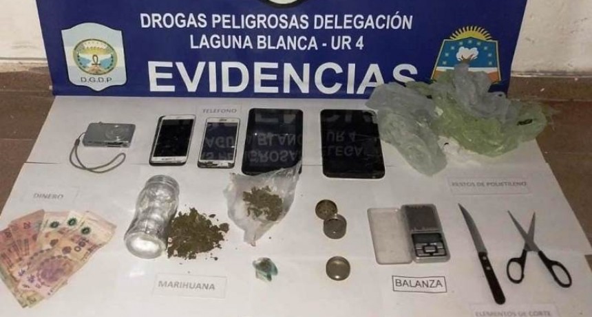 Desarticulan dos centros de distribución de drogas en Laguna Blanca