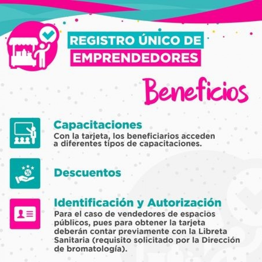 Este domingo 15, tendremos el “Gran Festival de Emprendedores”. Allí realizaremos el “Registro Único de Emprendedores”