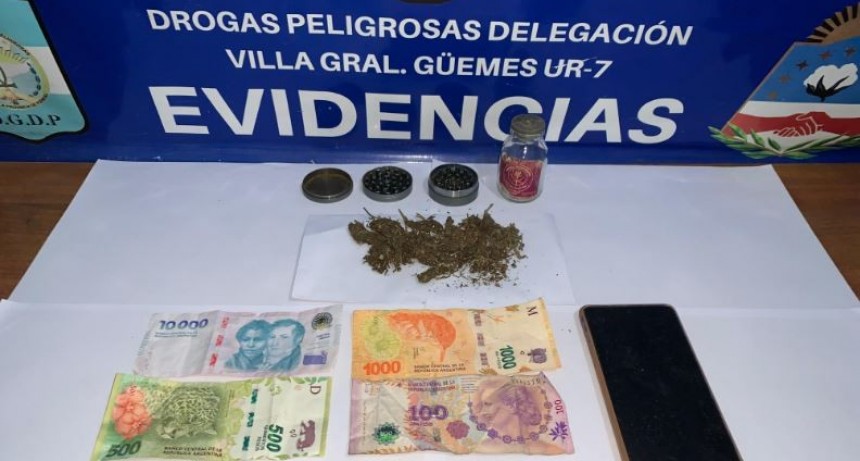 Detuvieron a un sujeto y secuestraron varios gramos de marihuana