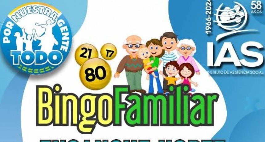 “BINGO FAMILIAR” ORGANIZADO POR EL IAS EL VIERNES 27 DE SEPTIEMBRE EN SIMULTÁNEO EN “IBARRETA”  Y “ENSANCHE NORTE