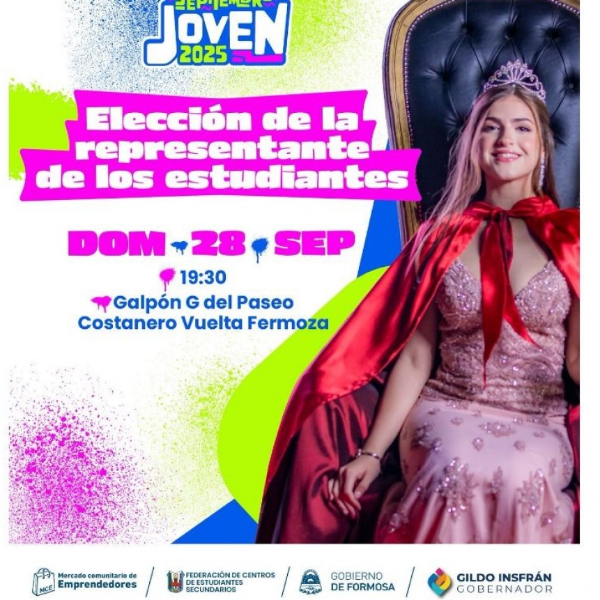 Este domingo se hará la elección de la representante provincial de los estudiantes