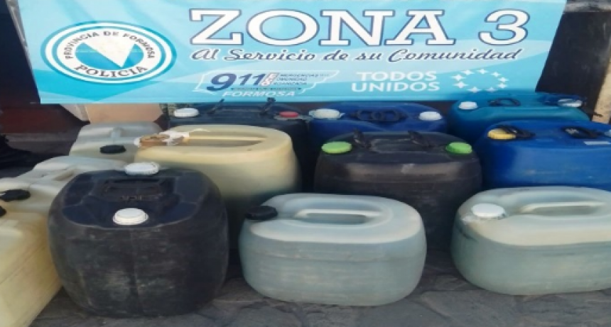 Secuestran más de 400 litros de combustible y un vehículo utilitario