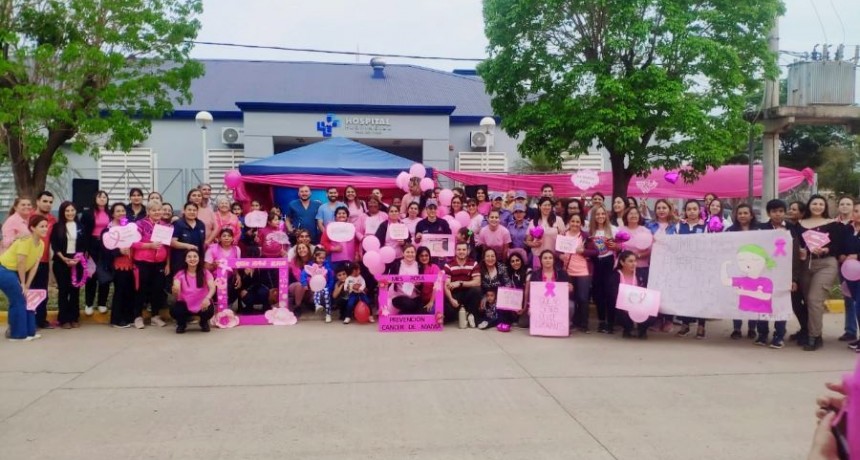 El Hospital de Pozo del Tigre homenajeó al mes rosa con una concurrida caminata