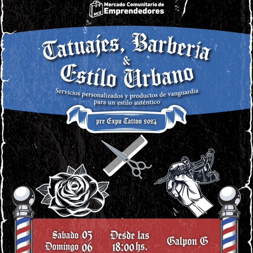 Tatuajes, barbería y estilo urbano, la nueva propuesta del Mercado Comunitario de Emprendedores