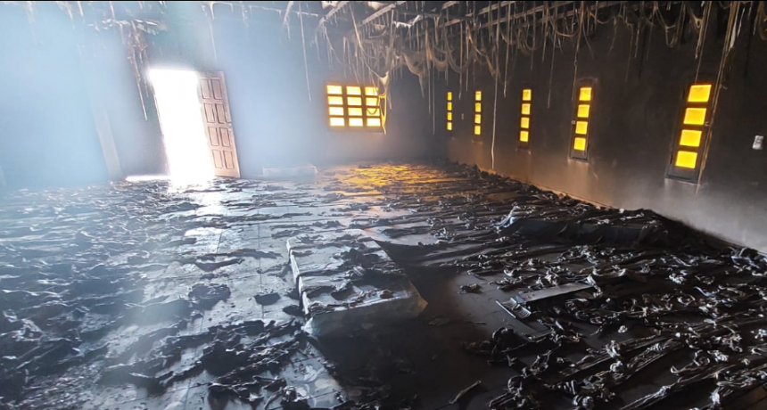 La Policía investiga incendio intencional en el Centro Cultural de San Martín Dos