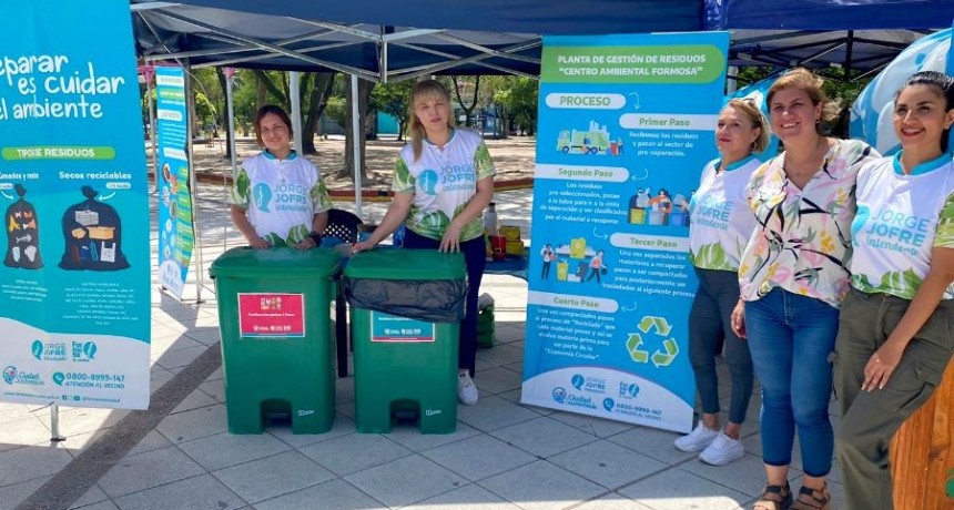 La comuna recibió un importante volumen de materiales reciclables en la Plaza San Martín