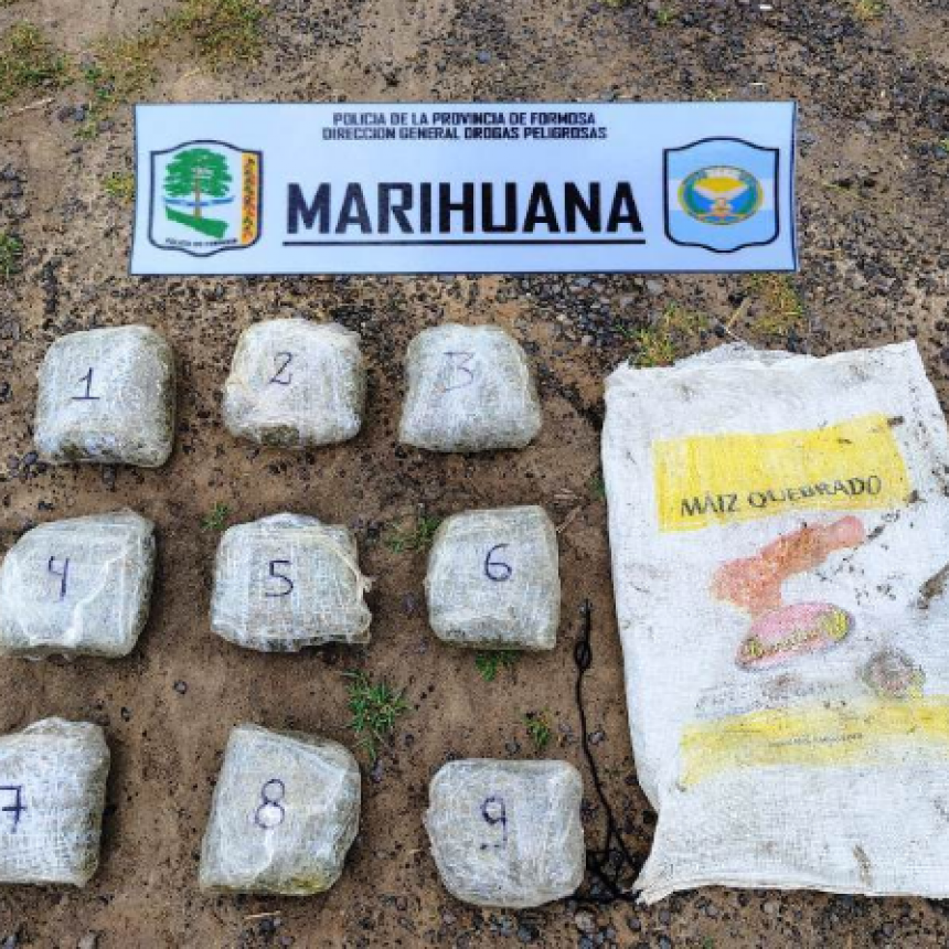 La Policía secuestró casi nueve kilos de marihuana y detuvo a un sujeto