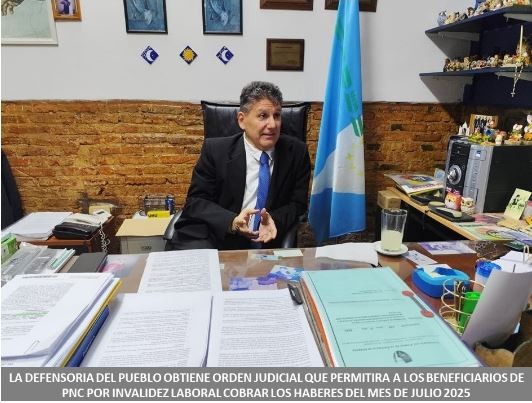 La Defensoría obtiene orden judicial que permitirá a los beneficiarios de PNC por invalidez laboral cobrar los haberes del mes de julio 2025