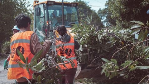 La Municipalidad realizó un operativo de limpieza en el barrio Mariano Moreno