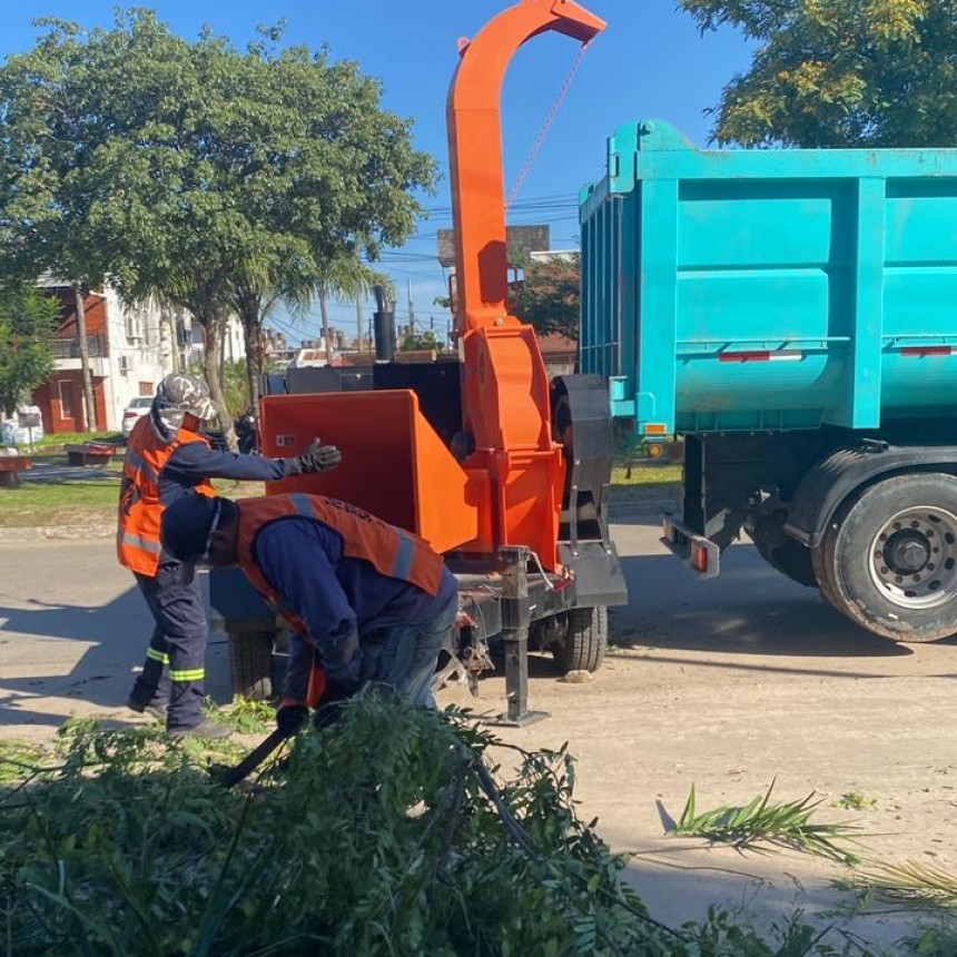 La Municipalidad incorporó una chipeadora para reducir residuos orgánicos de podas y transformarlos en abono